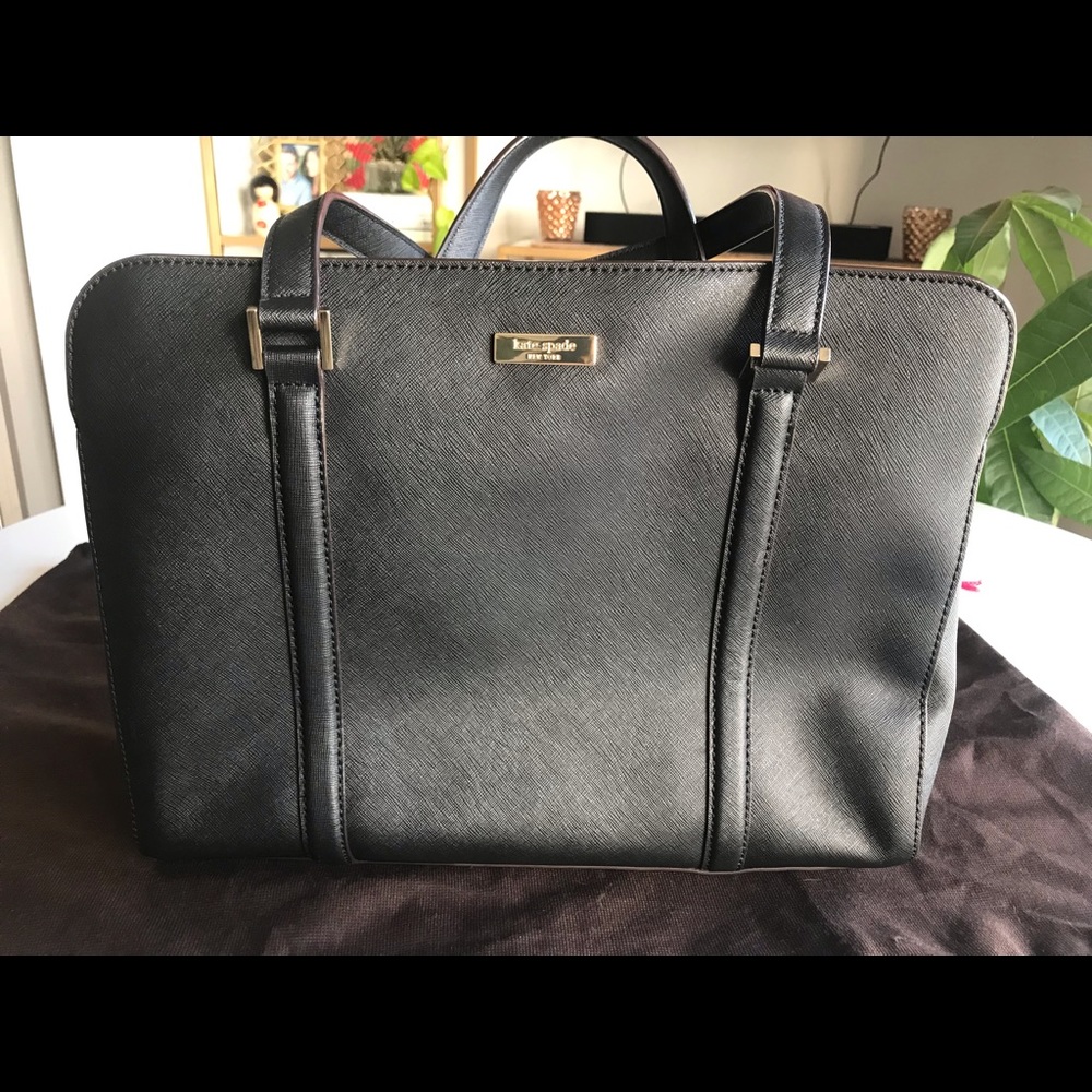 NEW! Kate Spade black leather shoulder bag/purse